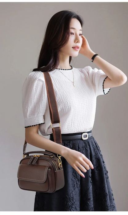 Women Handbag soft small Shoulder bag (coffee) IL2