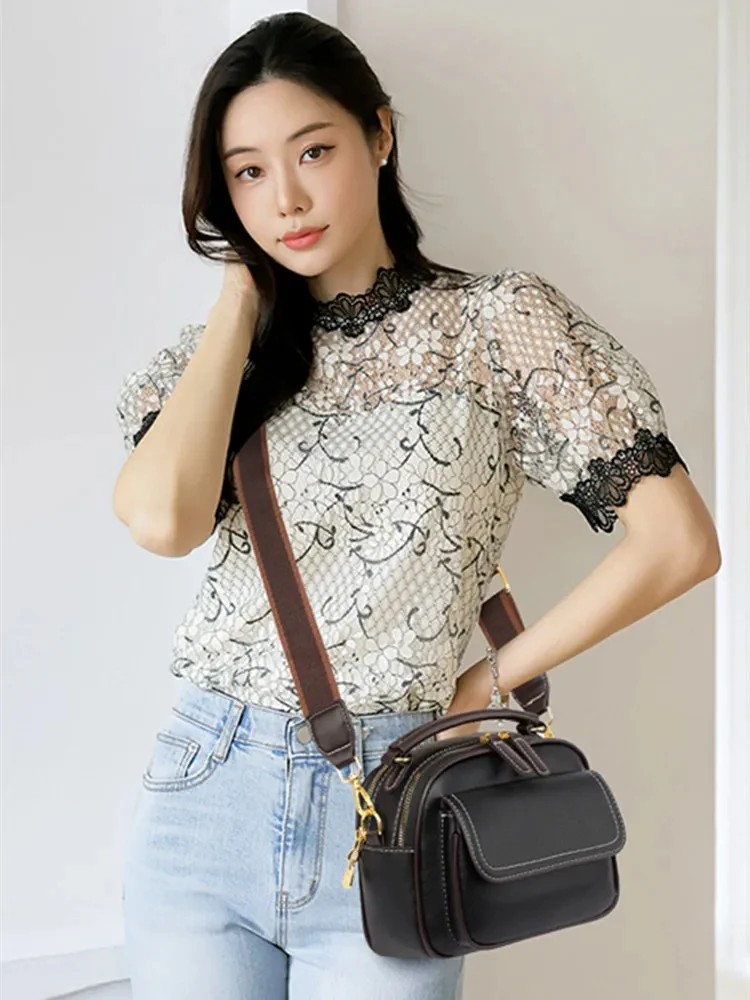 Women Handbag soft small Shoulder bag (Black) IL2