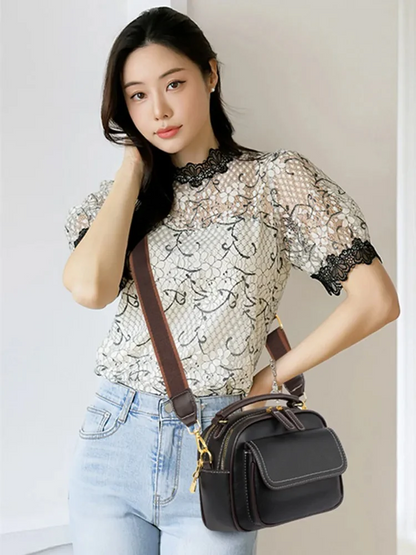 Women Handbag soft small Shoulder bag (Black) IL2