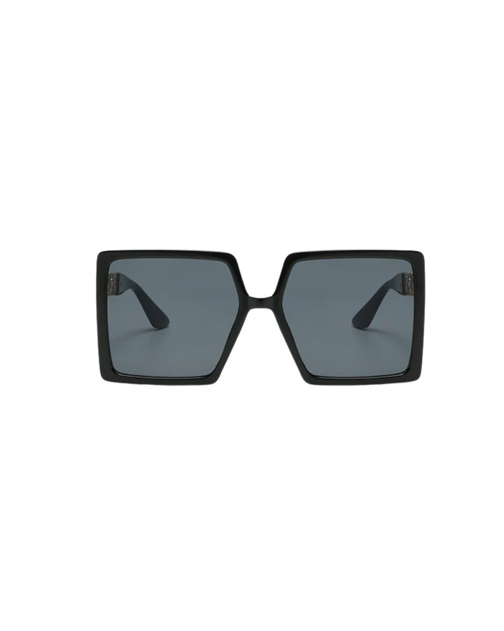 2026 New Arrivals Fashion Uv400 Protection Sunglasses With Chain Big Frame Square Sunglasses for Women ( Black )